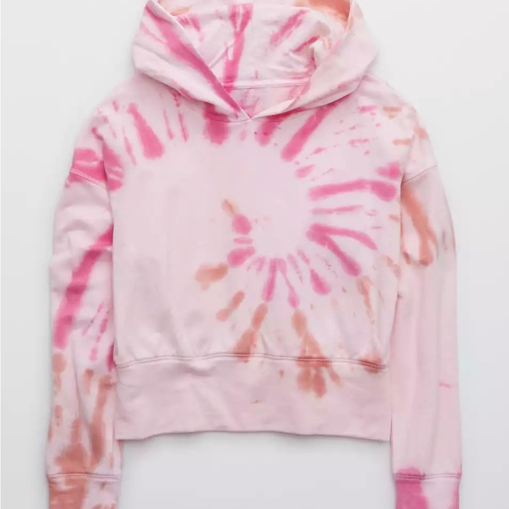 OFFLINE by aerie Fleece Tie Dye Cropped Hoodie